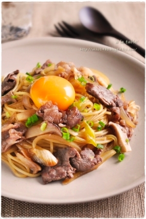 すき焼き風和風パスタ レシピ・作り方